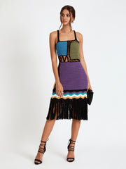 INDIAN SUMMER FRINGE MIDI DRESS