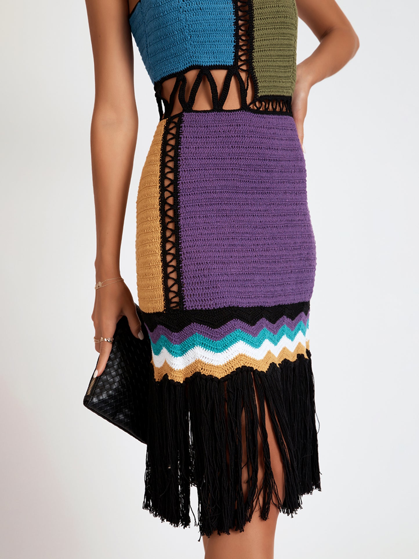 INDIAN SUMMER FRINGE MIDI DRESS